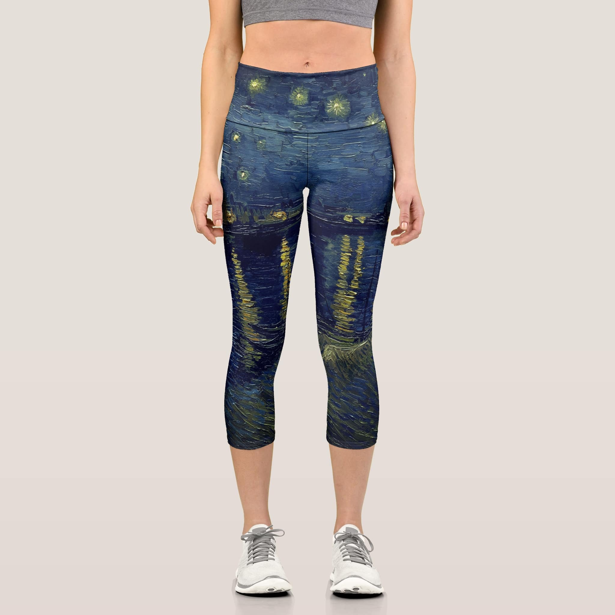 Starry Night Over the Rhone Capri Leggings