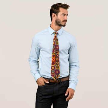 Squares with Concentric Circles Men's Tie