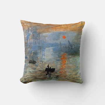 Impression, Sunrise Throw Pillow