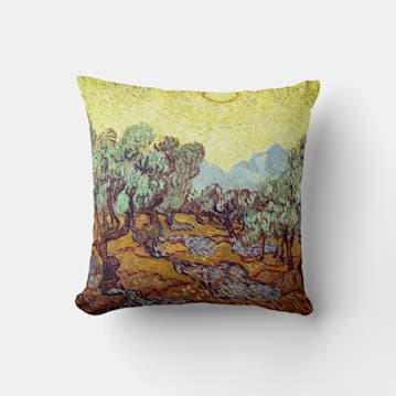 Olive Trees Throw Pillow