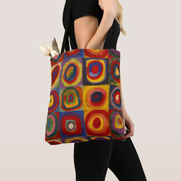 Squares with Concentric Circles Tote Bag