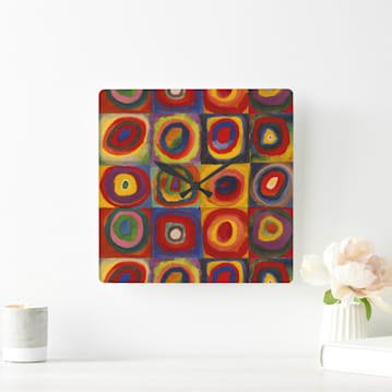 Squares with Concentric Circles Wall Clock