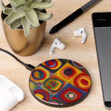 Squares with Concentric Circles Wireless Charger